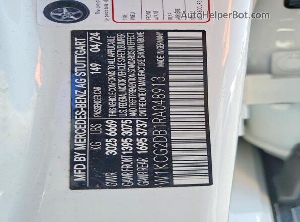 W1KCG2DB1RA048913 2024 MERCEDES-BENZ EQS White Շարժիչի բաժամունքի տեսք