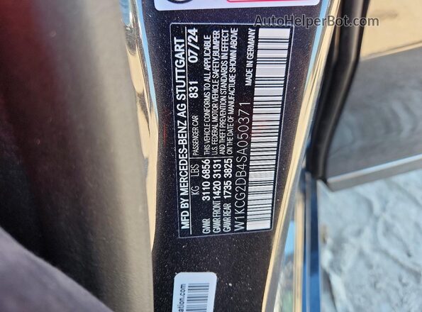 W1KCG2DB4SA050371 2025 MERCEDES-BENZ EQS Black VIN კოდის სტიკერის ხედი