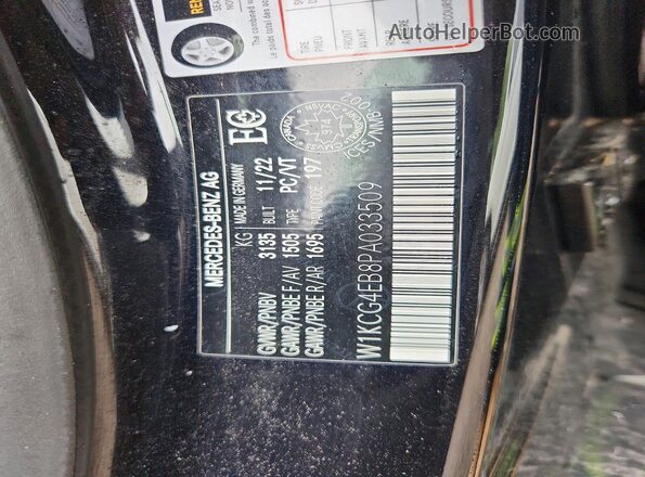 W1KCG4EB8PA033509 2023 MERCEDES-BENZ EQS Black Вид наклейки з VIN-кодом