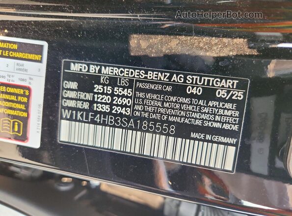 W1KLF4HB3SA185558 2025 MERCEDES-BENZ E Черный Вид подкапотного пространства