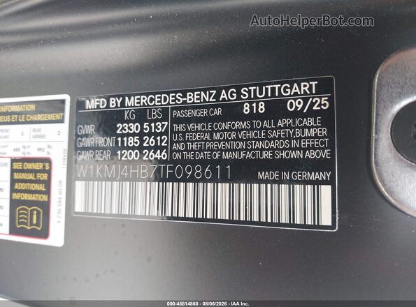W1KMJ4HB7TF098611 2026 MERCEDES-BENZ CLE 300 Black Շարժիչի բաժամունքի տեսք