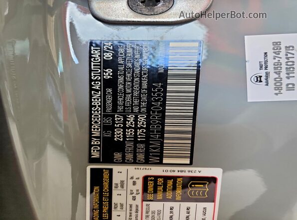 W1KMJ4HB9RF043554 2024 MERCEDES-BENZ CLE Gray VIN sticker view