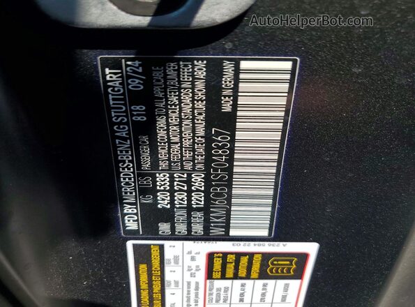 W1KMJ6CB1SF048367 2025 MERCEDES-BENZ CLE Charcoal VIN კოდის სტიკერის ხედი