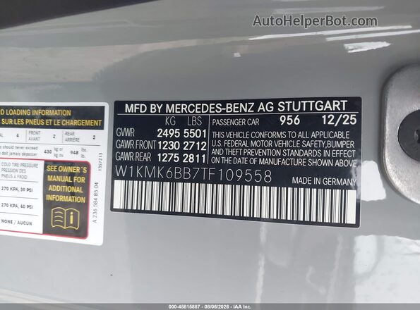 W1KMK6BB7TF109558 2026 MERCEDES-BENZ CLE 450 Gray Widok komory silnika