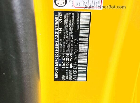 W1KRJ7JB2RF001437 2024 MERCEDES-BENZ AMG Желтый Вид подкапотного пространства