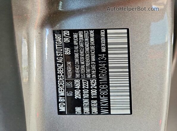 W1KWF8DB1MR604134 2021 MERCEDES-BENZ C Серебряный Вид наклейки с VIN-кодом
