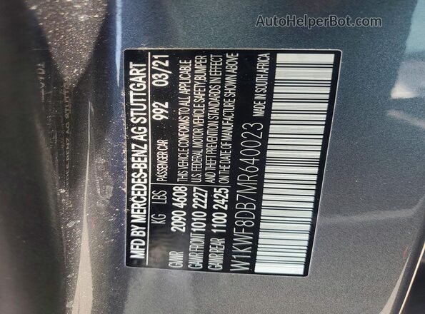 W1KWF8DB7MR640023 2021 MERCEDES-BENZ C Gray Widok komory silnika