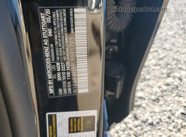W1KWF8DB9LR591793 2020 MERCEDES-BENZ C Black Engine compartment view