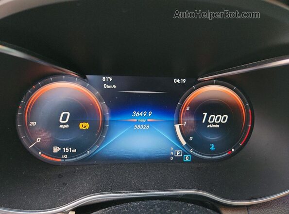 W1KWF8DB9MR618556 2021 MERCEDES-BENZ C Черный Вид щитка приборов
