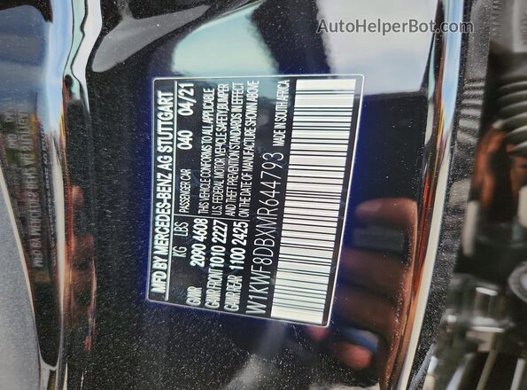 W1KWF8DBXMR644793 2021 MERCEDES-BENZ C Black VIN კოდის სტიკერის ხედი