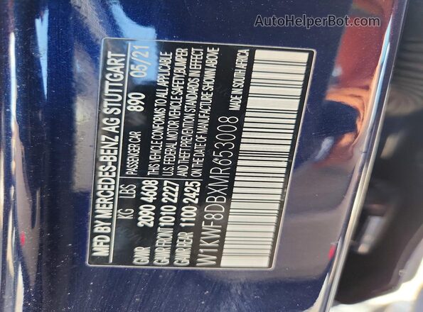 W1KWF8DBXMR653008 2021 MERCEDES-BENZ C Blue Vista del compartimento del motor