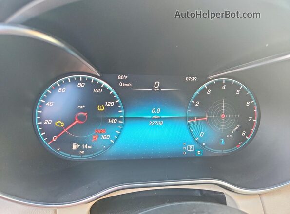 W1KWF8DBXMR653008 2021 MERCEDES-BENZ C Blue Vista del cuadro de instrumentos