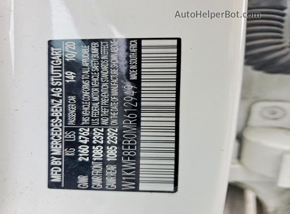 W1KWF8EB0MR612949 2021 MERCEDES-BENZ C Белый Вид подкапотного пространства