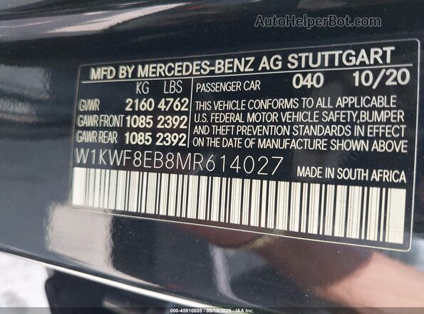W1KWF8EB8MR614027 2021 MERCEDES-BENZ C-CLASS Черный Вид подкапотного пространства
