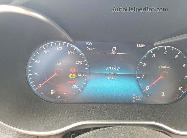 W1KWK8DB4MG059649 2021 MERCEDES-BENZ C White Instrument cluster view