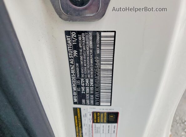 W1KWK8DB4MG059649 2021 MERCEDES-BENZ C White VIN sticker view