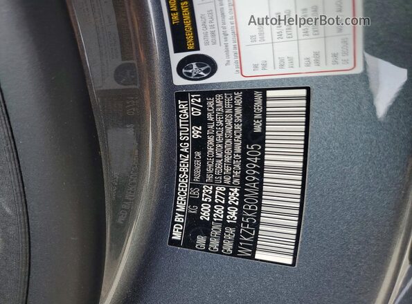 W1KZF5KB0MA999405 2021 MERCEDES-BENZ E Угольный 