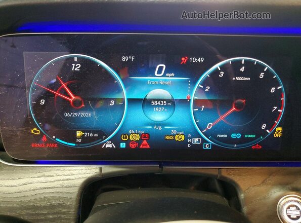 W1KZF5KB7MA886504 2021 MERCEDES-BENZ E Black Вид щитка приладів