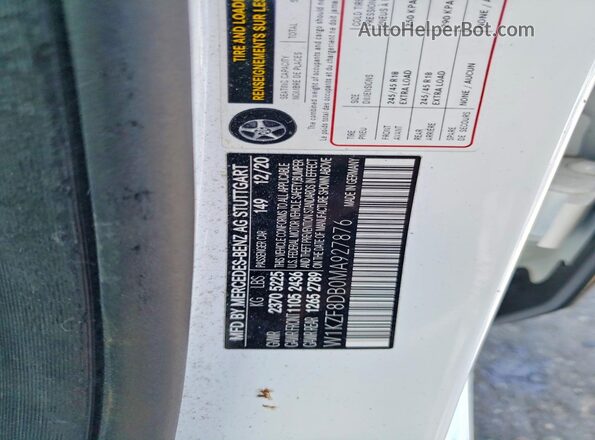 W1KZF8DB0MA927876 2021 MERCEDES-BENZ E White Widok naklejki z numerem VIN