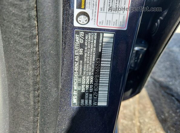 W1KZF8DB4PB165263 2023 MERCEDES-BENZ E Blue VIN კოდის სტიკერის ხედი