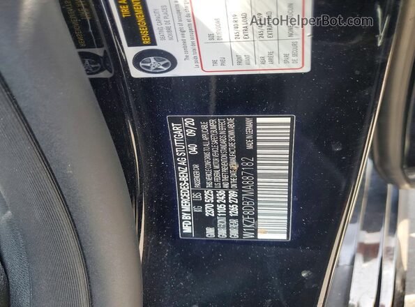 W1KZF8DB7MA887182 2021 MERCEDES-BENZ E Black VIN კოდის სტიკერის ხედი