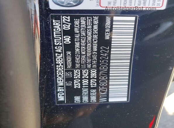 W1KZF8DB7NB052422 2022 MERCEDES-BENZ E Black Вид підкапотного простору