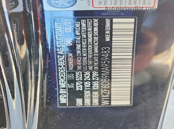 W1KZF8DB9MA959483 2021 MERCEDES-BENZ E Black Շարժիչի բաժամունքի տեսք