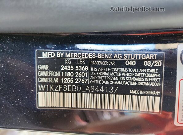 W1KZF8EB0LA844137 2020 MERCEDES-BENZ E Black Vista del compartimento del motor