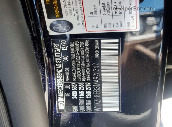 W1KZF8EB3MA928342 2021 MERCEDES-BENZ E Black Vista del compartimento del motor