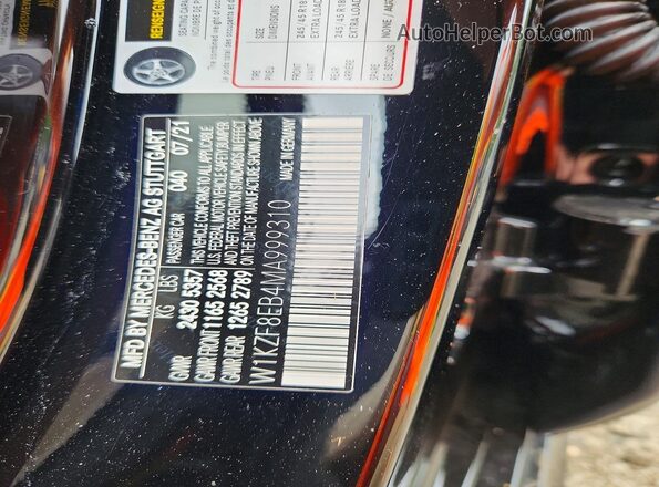 W1KZF8EB4MA999310 2021 MERCEDES-BENZ E Black Vista del compartimento del motor