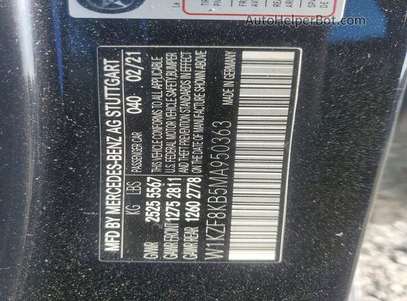 W1KZF8KB5MA950363 2021 MERCEDES-BENZ E Black Vista del compartimento del motor