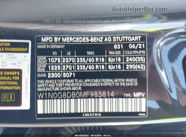 W1N0G8DB0MF983814 2021 MERCEDES-BENZ GLC 300 Gray Շարժիչի բաժամունքի տեսք