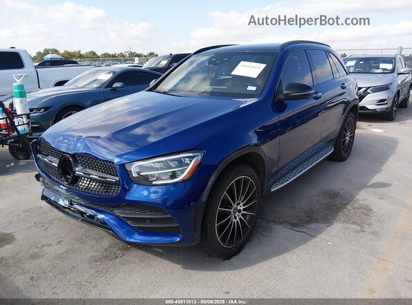 W1N0G8DB1MV283399 2021 MERCEDES-BENZ GLC 300 Blue Առջևի ձախ երեք քառորդ տեսարան