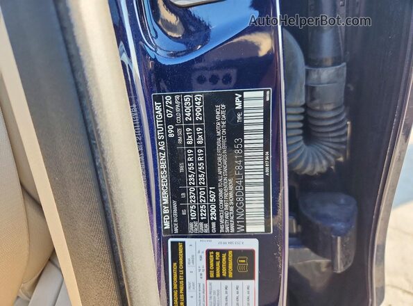W1N0G8DB4LF841853 2020 MERCEDES-BENZ GLC-CLASS Blue Вид наклейки з VIN-кодом