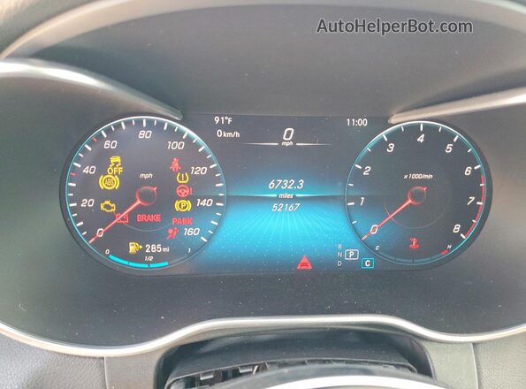 W1N0G8EB2MF926805 2021 MERCEDES-BENZ GLC-CLASS Blue Սարքավորումների վահանակի տեսք