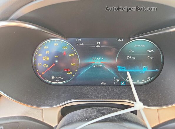 W1N0G8EB2NG118644 2022 MERCEDES-BENZ GLC-CLASS White Սարքավորումների վահանակի տեսք