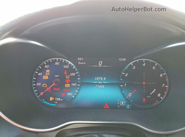 W1N0G8EB5LF760391 2020 MERCEDES-BENZ GLC-CLASS Белый Вид щитка приборов