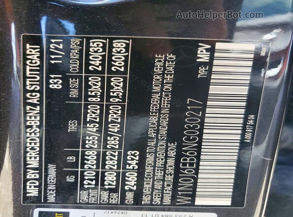 W1N0J6EB6NG030217 2022 MERCEDES-BENZ GLC-CLASS Charcoal Панорамний вид салону 360°