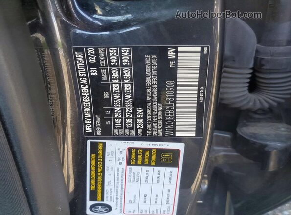 W1N0J8EB2LF810908 2020 MERCEDES-BENZ GLC-CLASS Charcoal Вид наклейки з VIN-кодом
