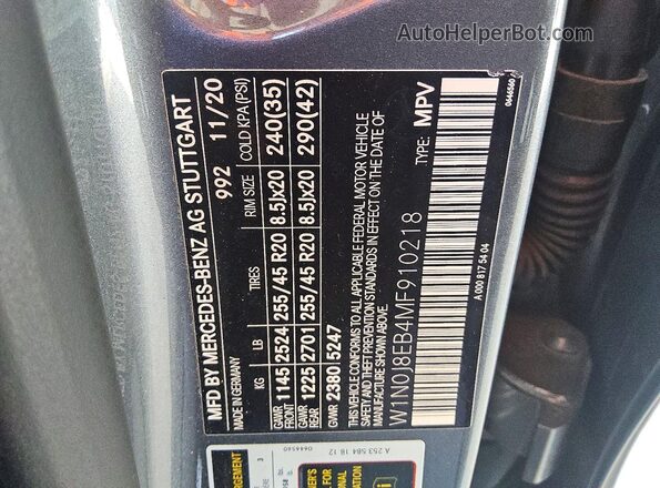W1N0J8EB4MF910218 2021 MERCEDES-BENZ GLC-CLASS Gray Vista interior de 360 grados