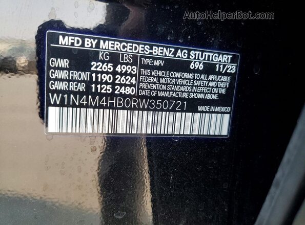 W1N4M4HB0RW350721 2024 MERCEDES-BENZ GLB-CLASS Black VIN sticker view