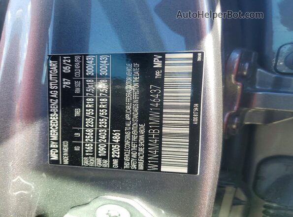 W1N4M4HB1MW146437 2021 MERCEDES-BENZ GLB-CLASS Gray ძრავის განყოფილების ხედი