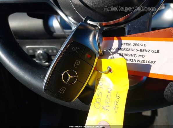 W1N4M4HB1NW201647 2022 MERCEDES-BENZ GLB-CLASS Black Առջևի վահանակի տեսք