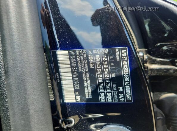 W1N4M4HB4MW109608 2021 MERCEDES-BENZ GLB-CLASS Черный Вид наклейки с VIN-кодом