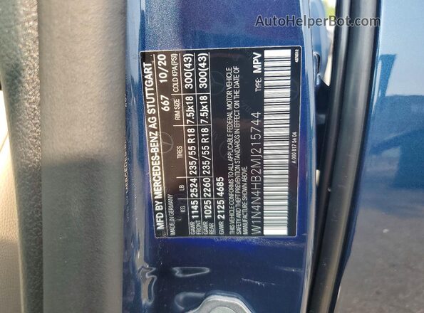 W1N4N4HB2MJ215744 2021 MERCEDES-BENZ GLA Blue Widok wnętrza 360 stopni