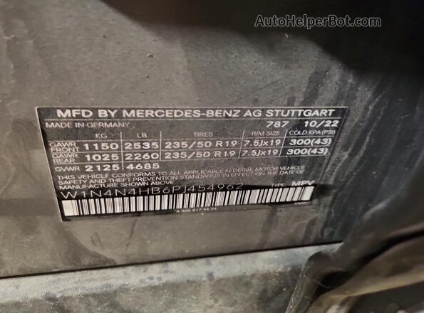 W1N4N4HB6PJ454962 2023 MERCEDES-BENZ GLA Gray Widok wnętrza 360 stopni