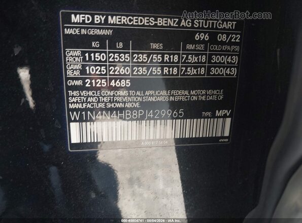W1N4N4HB8PJ429965 2023 MERCEDES-BENZ GLA 250 Черный Вид подкапотного пространства