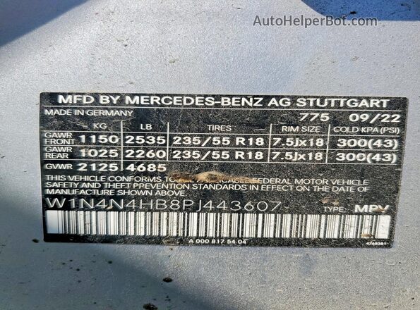 W1N4N4HB8PJ443607 2023 MERCEDES-BENZ GLA Gray 360 interior view
