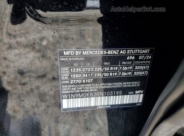 W1N9M0KB2RN103195 2024 MERCEDES-BENZ EQB Черный Вид наклейки с VIN-кодом