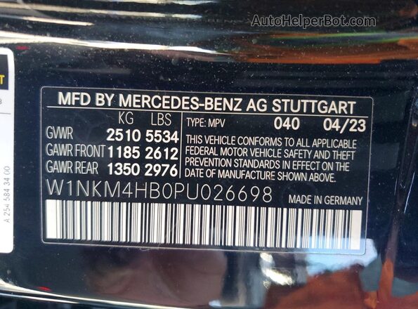 W1NKM4HB0PU026698 2023 MERCEDES-BENZ GLC-CLASS Black VIN կոդի պիտակի տեսք